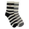 Embroidered stripe smiley socks