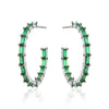 MEDIUM BAGUETTE HOOPS EMERALD