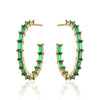 MEDIUM BAGUETTE HOOPS EMERALD