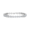 Three crystal prong tennis bracelet