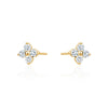 CRYSTAL CLOVER STUD EARRINGS