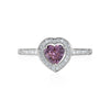 PINK PAVE HEART SOLITAIRE .