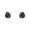 PEAR SHAPE BLACK CRYSTAL ENAMEL EARRINGS