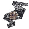 KNIT SEQUIN FLOWER WRAP BANDANA