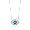 SILVER ENAMEL EVIL EYE NECKLACE