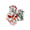 SATIN FLORAL SCRUNCHIES