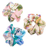 PASTEL SATIN FLORAL SCRUNCHIES